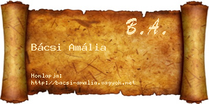 Bácsi Amália névjegykártya