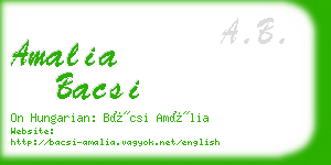 amalia bacsi business card